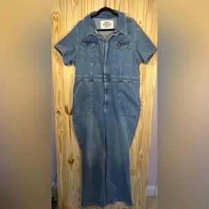 Zara Good American Light Blue Denim Jumpsuit